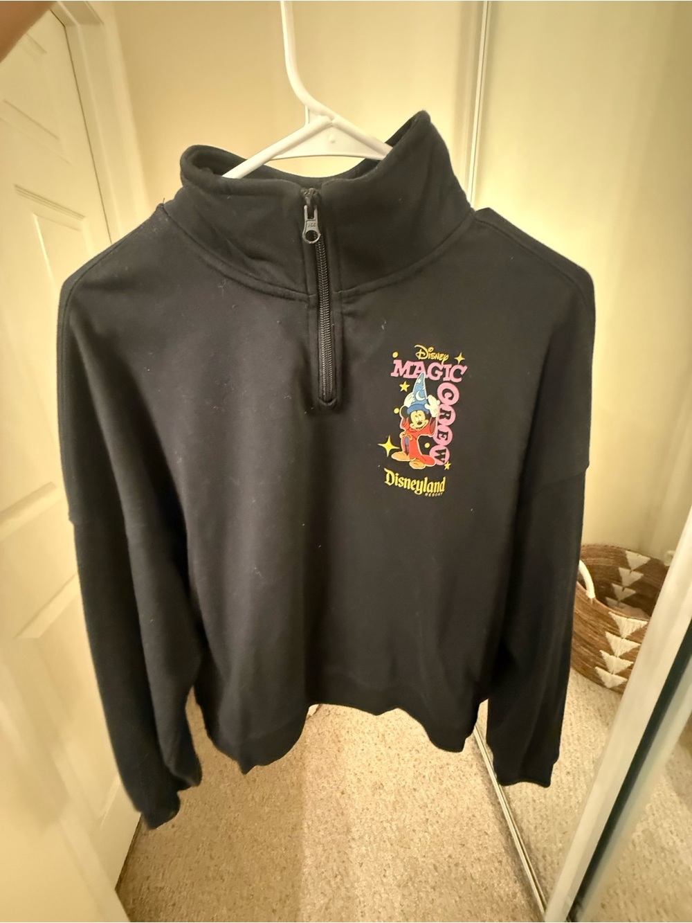 Disneyland | Black Magic Crew Sorcerer Mickey Quarter Zip Pullover | Size M